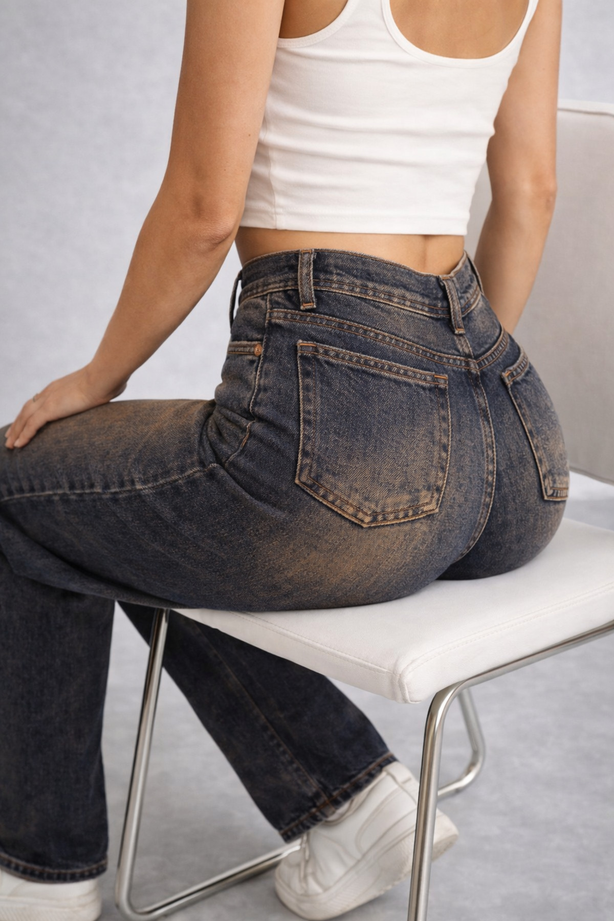 Lighter Jeans Kadın Yüksek Bel Likralı Wide Leg Palazzo Jean Pantolon Esnek Kumaş Bol Paça Vintage Yıkamalı Günlük