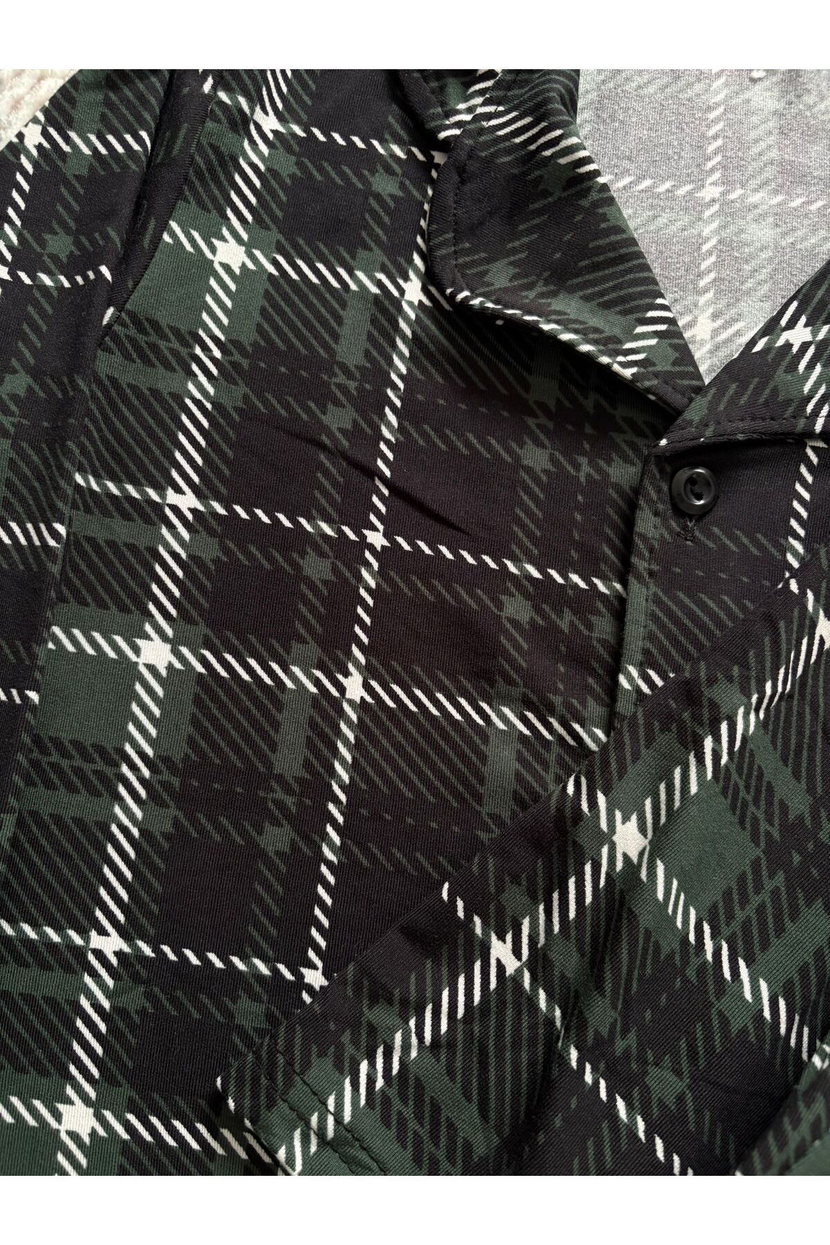 mışıl mışıl kids Erkek Çocuk Milan Kumaş Ekose Desenli Gömlek Yaka Düğmeli Uyku Bantlı Pijama Takımı fotoğrafı 4 (önizleme)