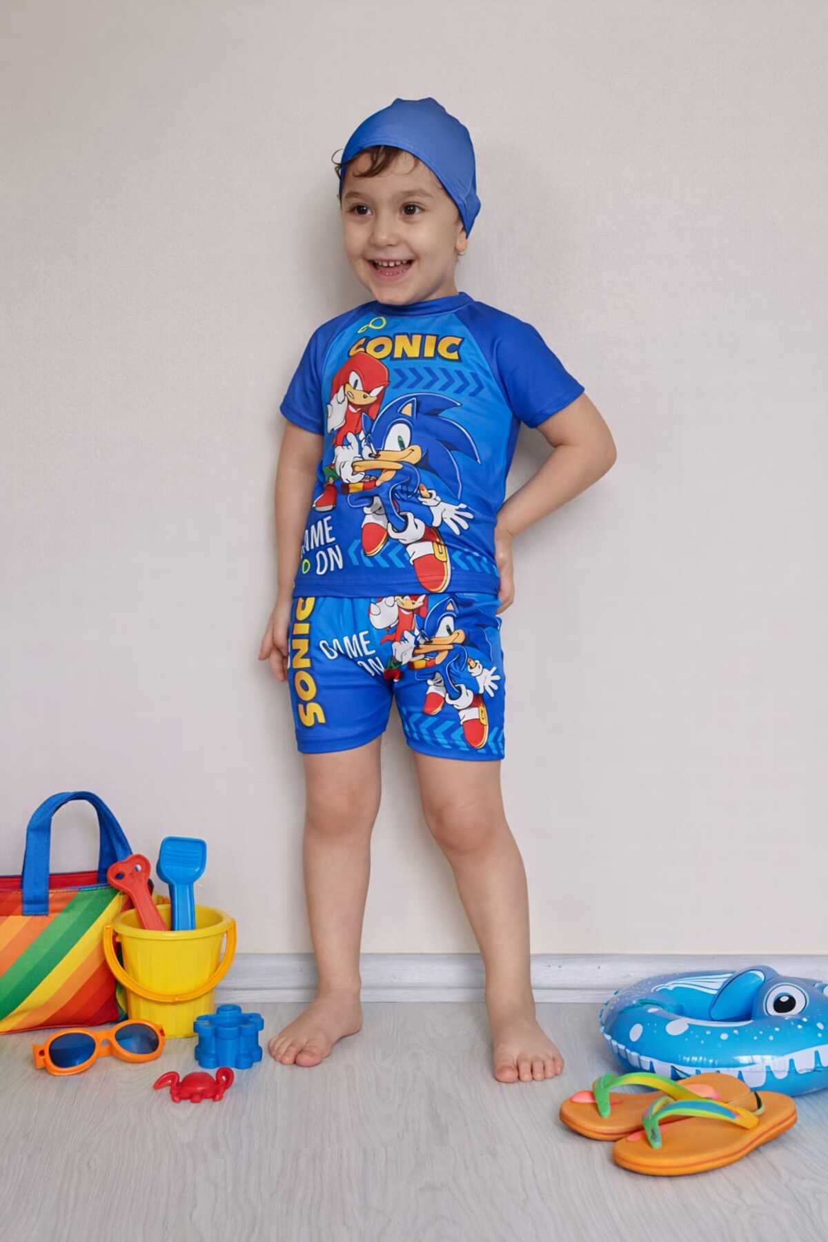 Belya Kids Wear Erkek Çocuk Sevimli Karakterler 32 Boneli Şortlu Mayo fotoğrafı 4 (önizleme)