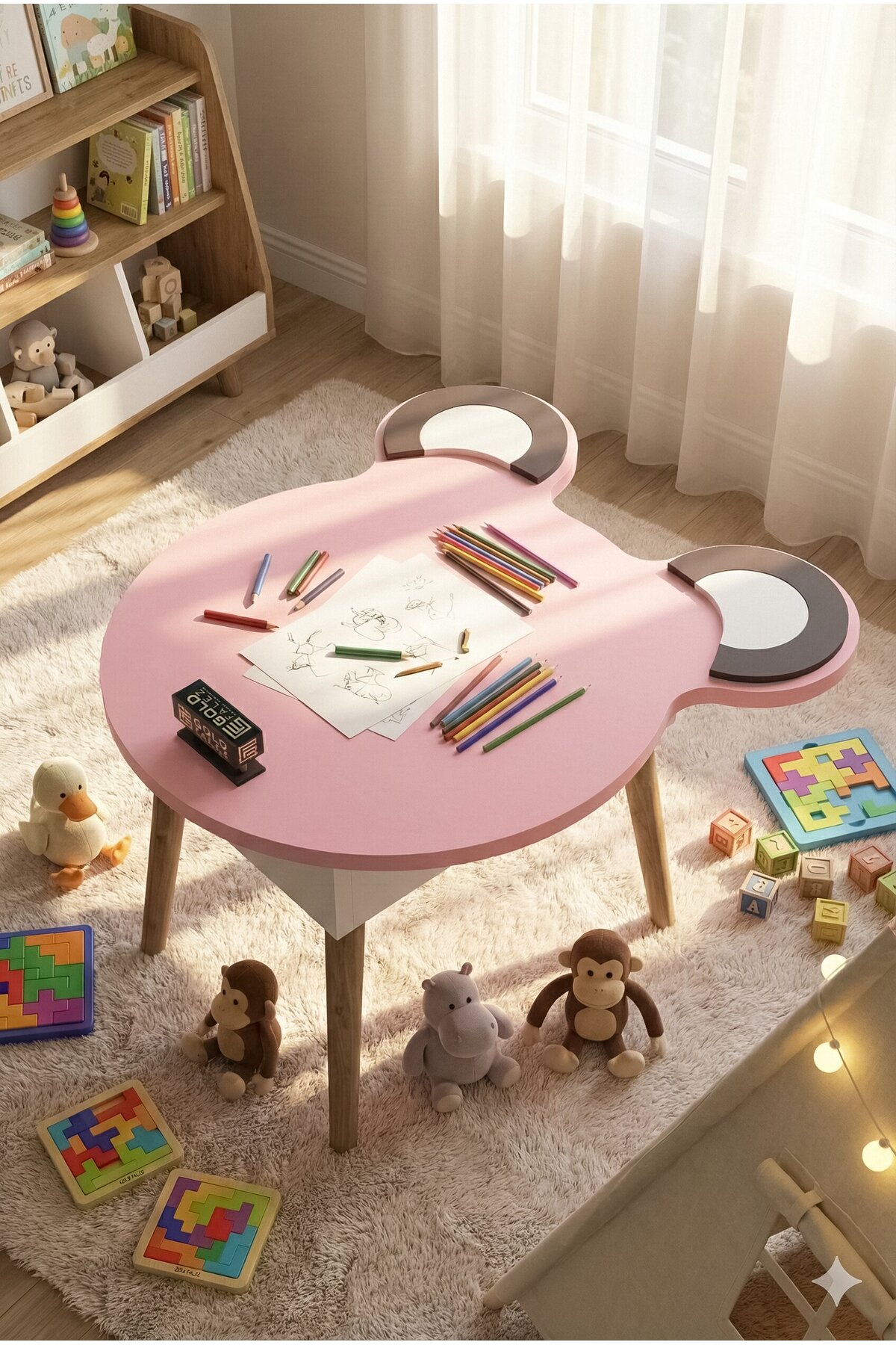 Goldfalez Happy Face Çocuk Masası Pembe