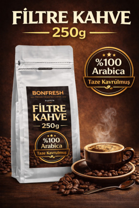 BONFRESH 250g Filtre Kahve %100 Arabica Taze Kavrulmuş Dengeli & Yumuşak İçim