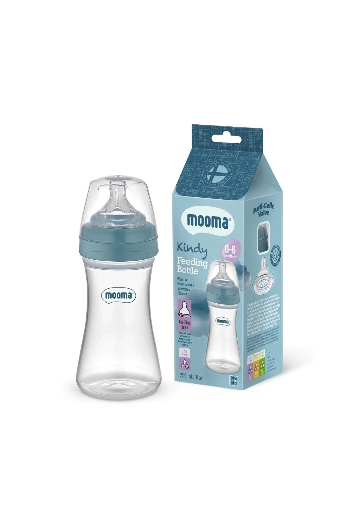 shopwave Biberon Anti Kolik Biberon 250 ml Kapaklı Biberon 0 - 6 Ay (Yavaş Akış) fotoğrafı 3 (önizleme)