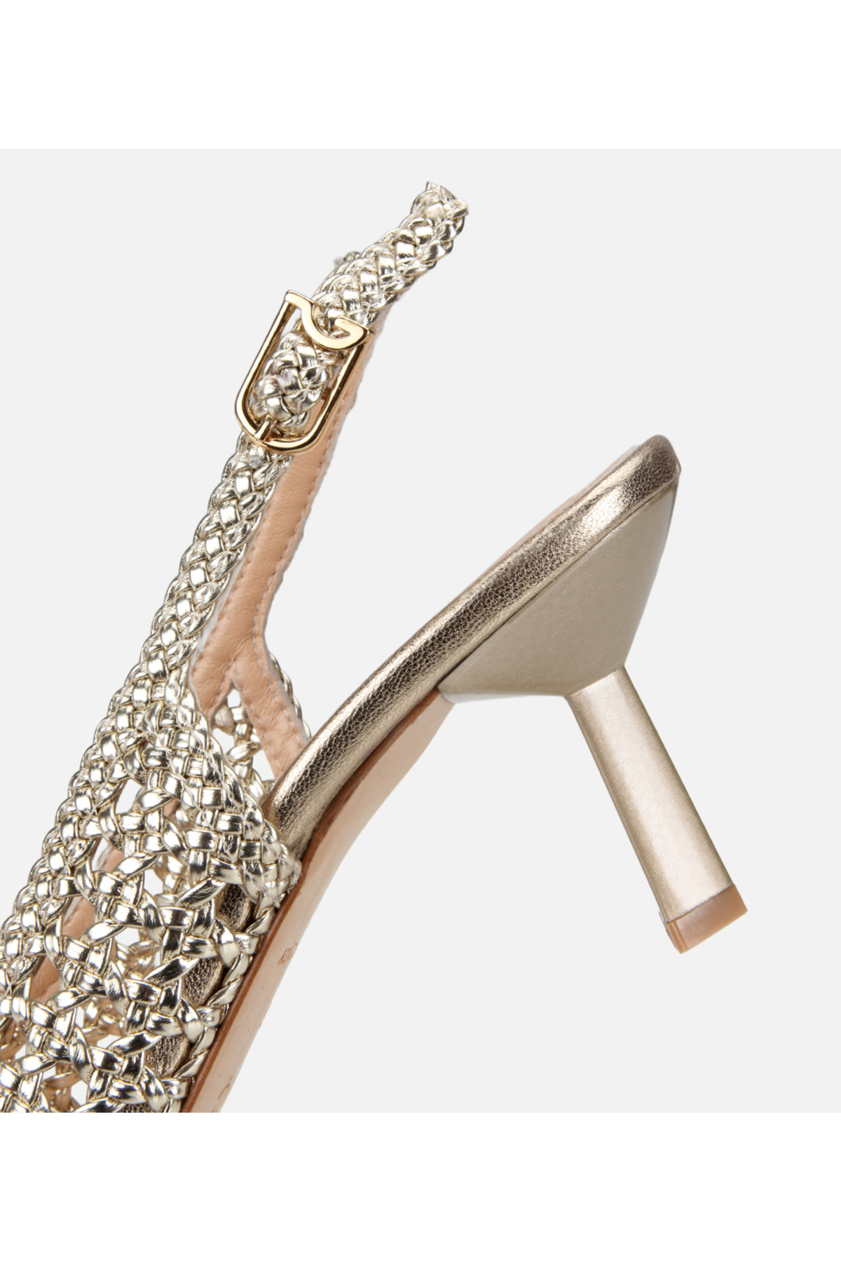 Hotiç  Kadın Gold Örgü Detaylı Arkası Açık Kısa Topuklu Stiletto - Görsel 6