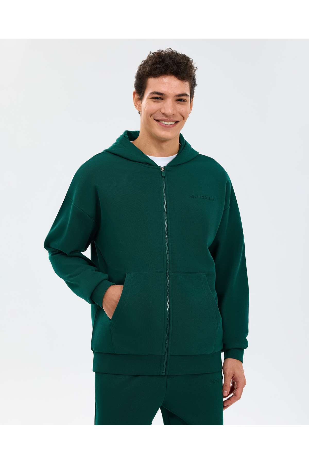 SKECHERS M Essential Full Zip Hoodie Sweatshirt Erkek Haki Sweatshirt S2610014-4222