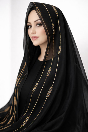 Ceylan Mevlüt Örtüsü - Tel Kırma El İşlemeli Siyah Şifon Mevlüt Örtüsü – Lüks...