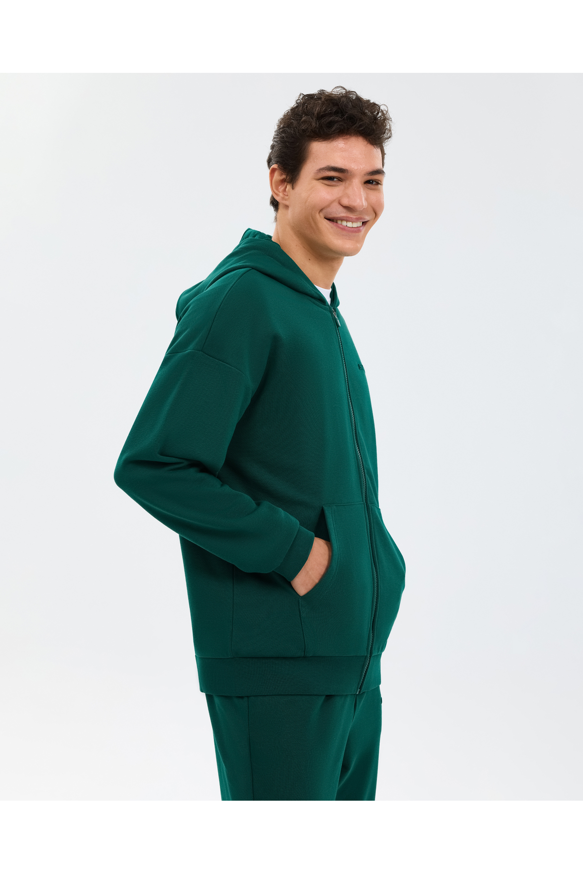 SKECHERS M Essential Full Zip Hoodie Sweatshirt Erkek Haki Sweatshirt S2610014-4222 görsel 2