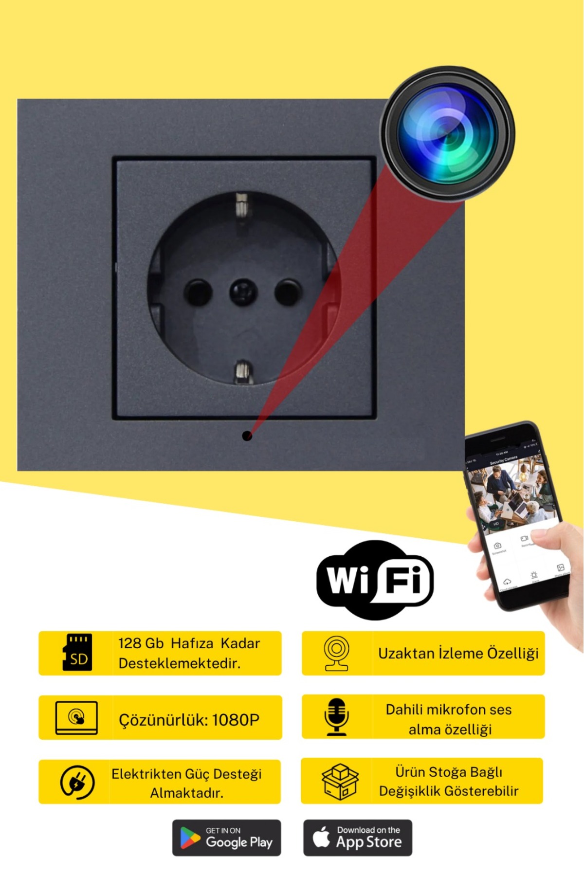 GenelTedarik Mini Kamera Bebek Bakıcı Güvenlik Kamerası Uzaktan İzlemeli Wifi Özellikli - Fiyatı, Yorumları
