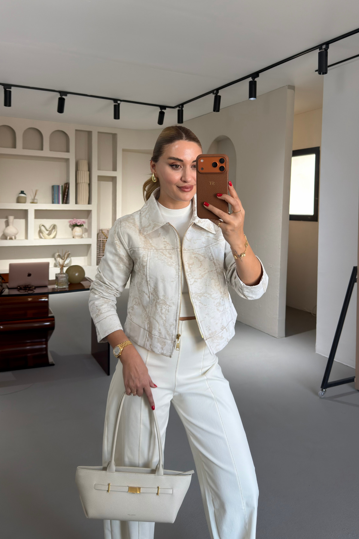 Natural Embroidered Cream Jacket