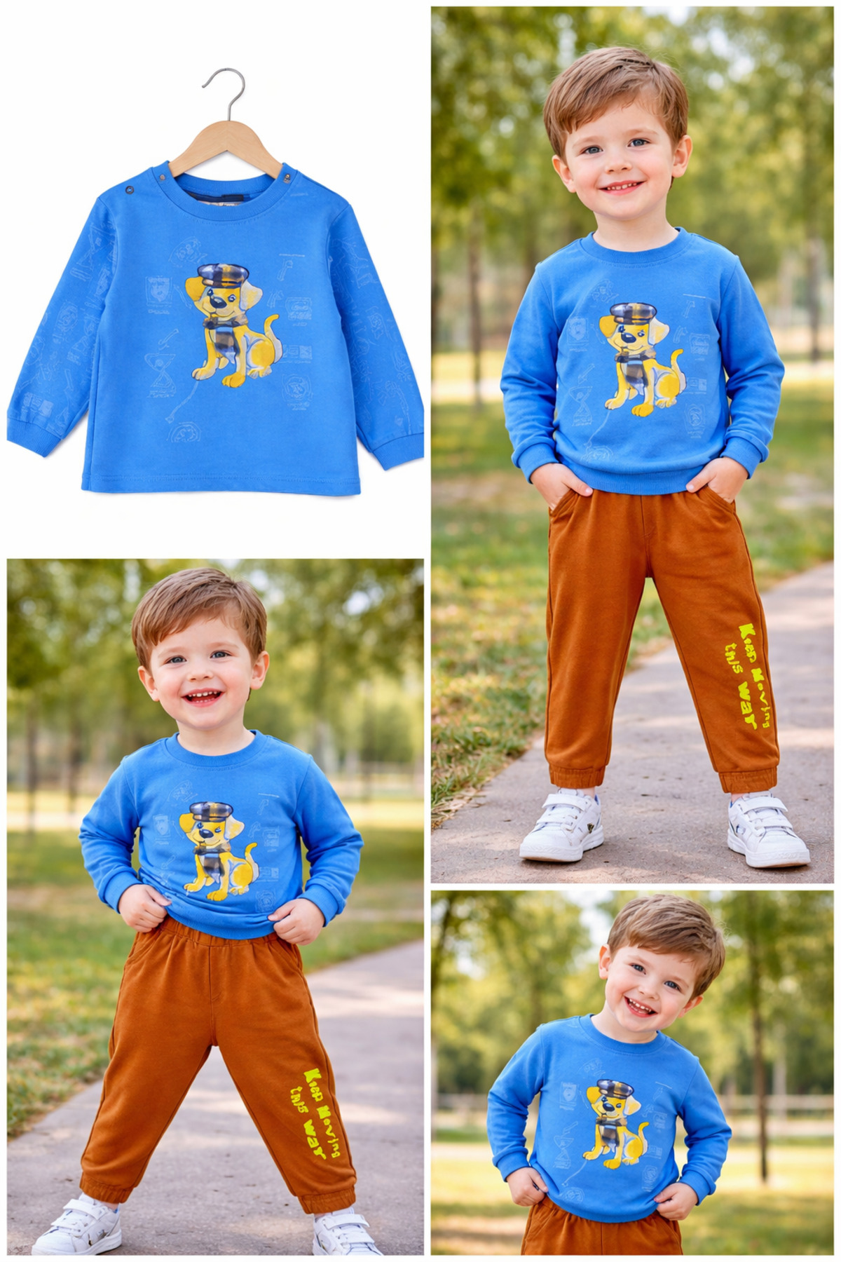 vinezza Renkli Baskılı 1. Kalite Pamuklu Erkek Bebek Takımı fotoğrafı 2 (önizleme)