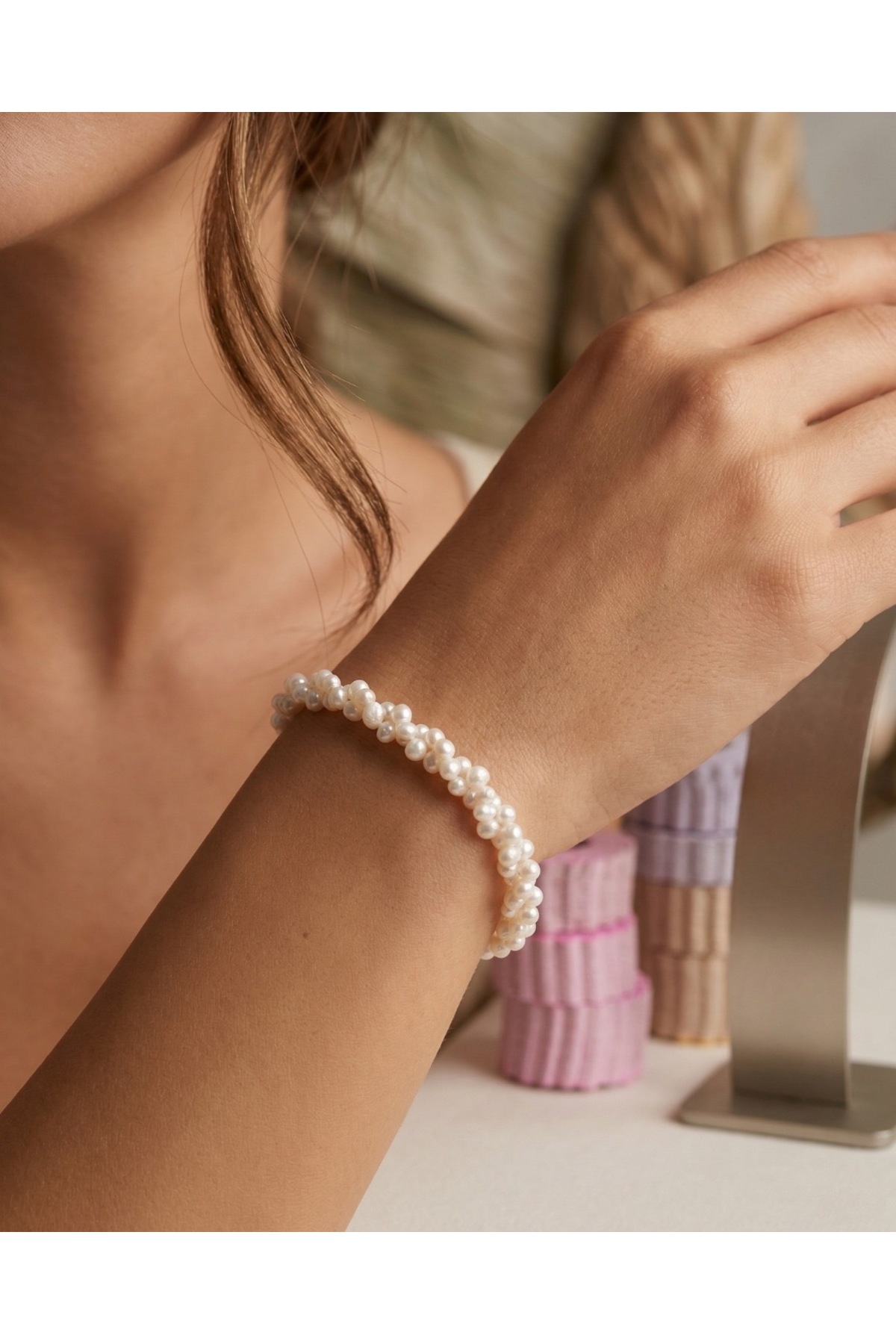 Genuine A quality Sand Pearl Spiral Bracelet