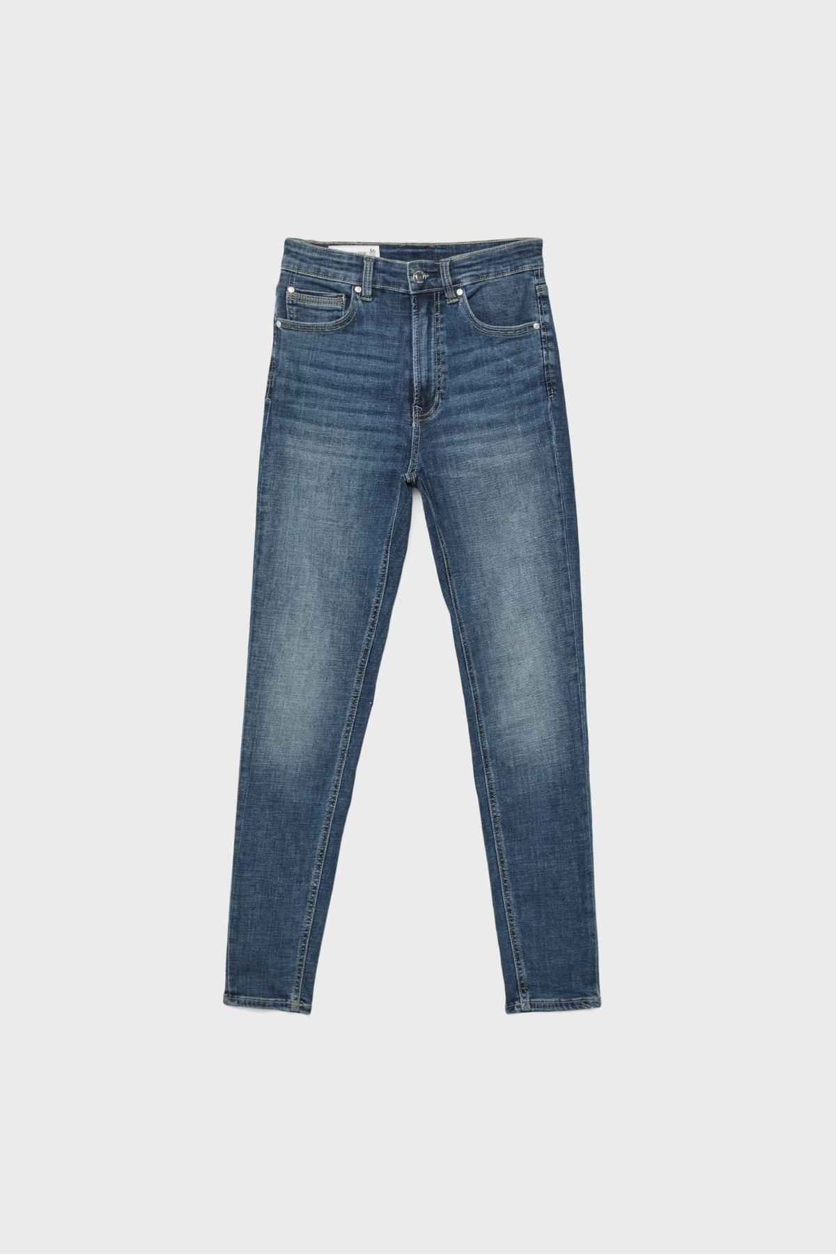 Stradivarius D09 süper yüksek bel skinny jean görsel 6