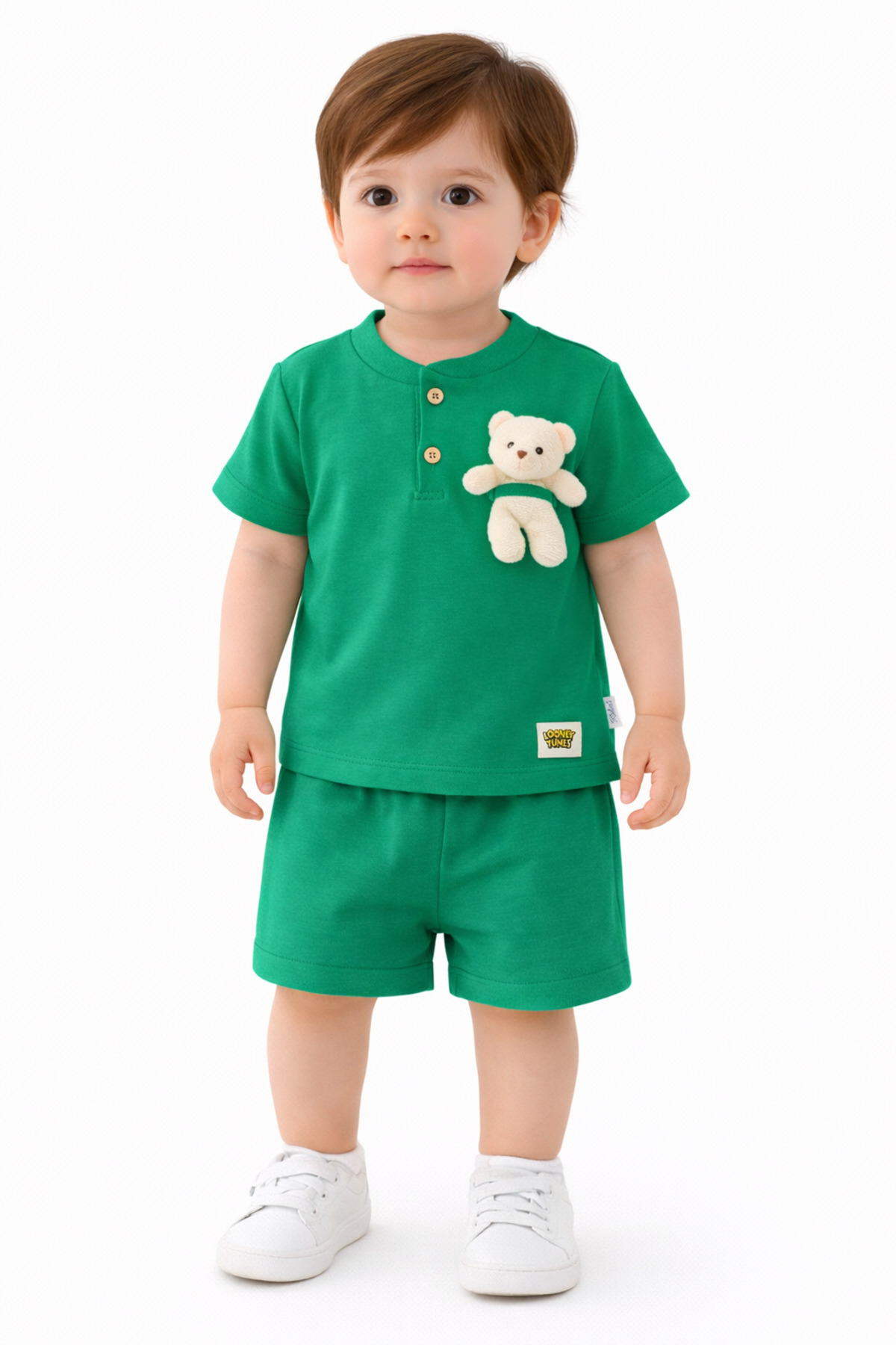 Chicsy Baby Baby Boy Style Teddy Bear Accessory Shorts Set Summer 2-Piece Set