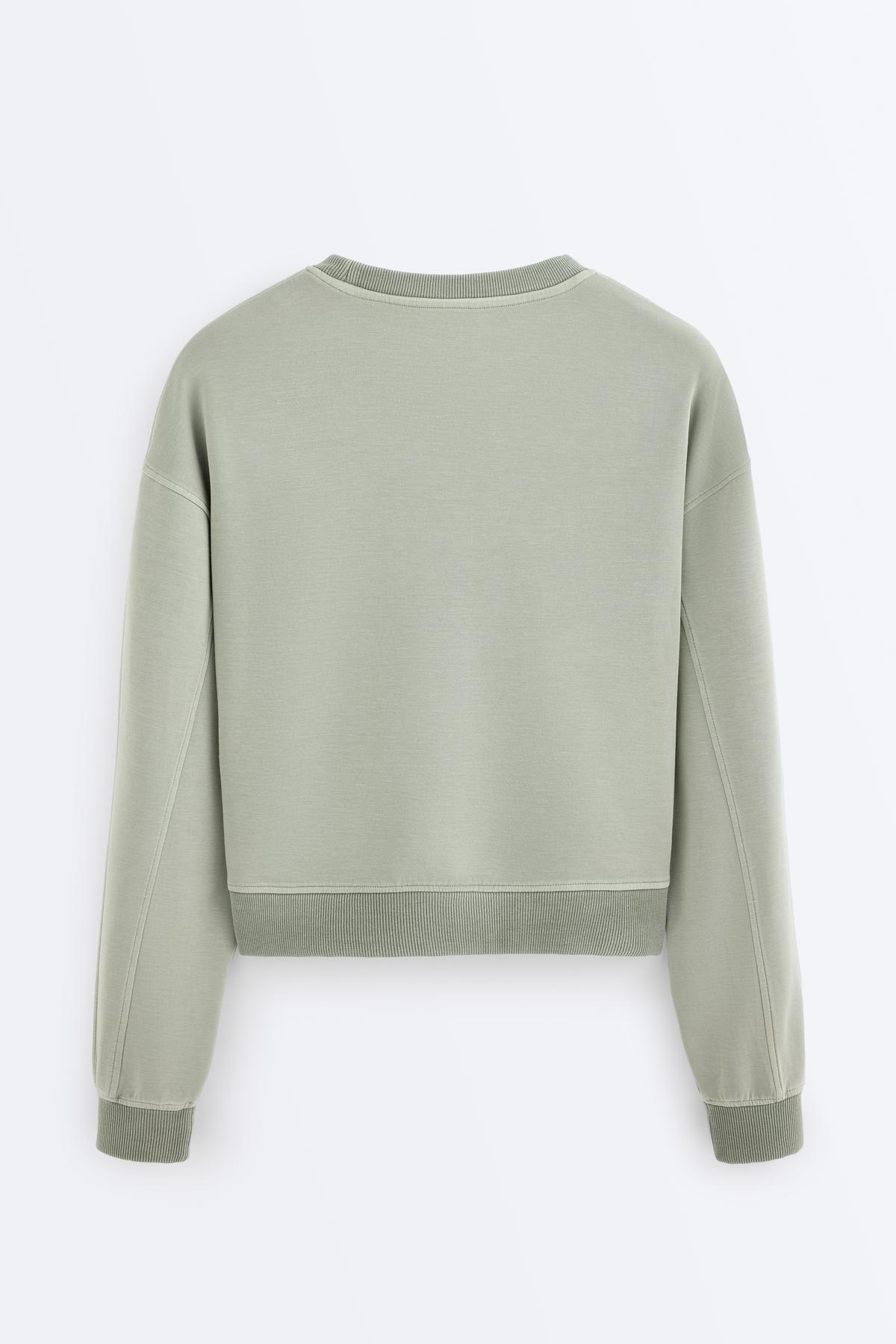 Oysho  Modal ve yumuşak tuşeli bisiklet yaka sweatshirt - Görsel 7