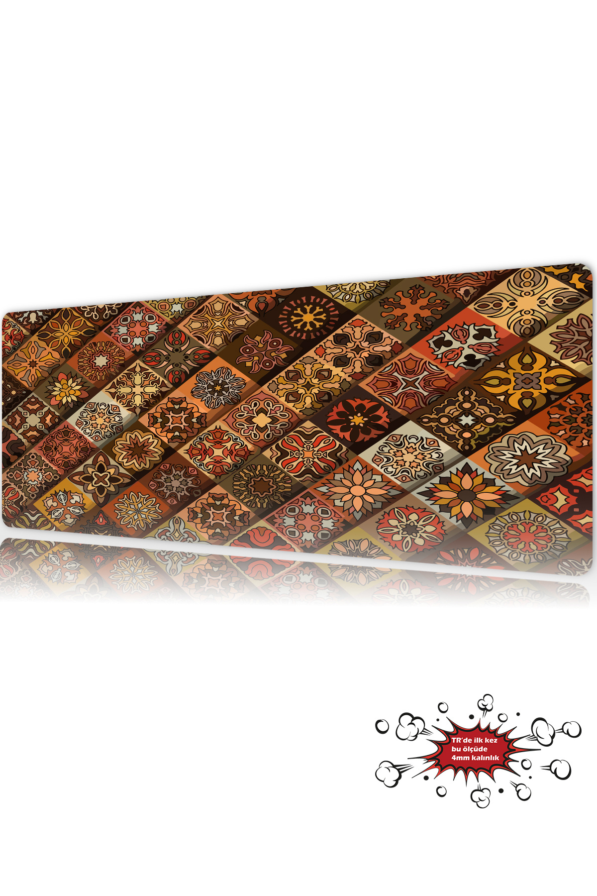 Vintage Mosaic Gaming Player XL Mouse Pad Mousepad 90x40 cm 3Mm Stitched Model
