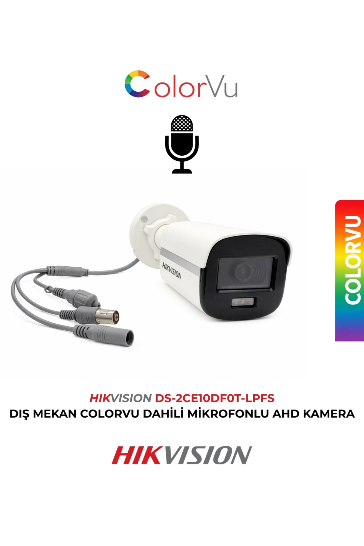 Hikvision ColorVu 2MP Gece Renkli Mikrofonlu Kamera DS-2CE10DF0T-LPFS 2.8mm - Fiyatı, Yorumları