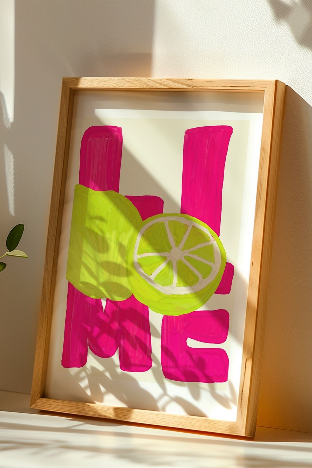 Lime Limon Tablo Yazılı Modern Mutfak Poster Pop Art Meyve Duvar Dekoru Çerçevesiz
