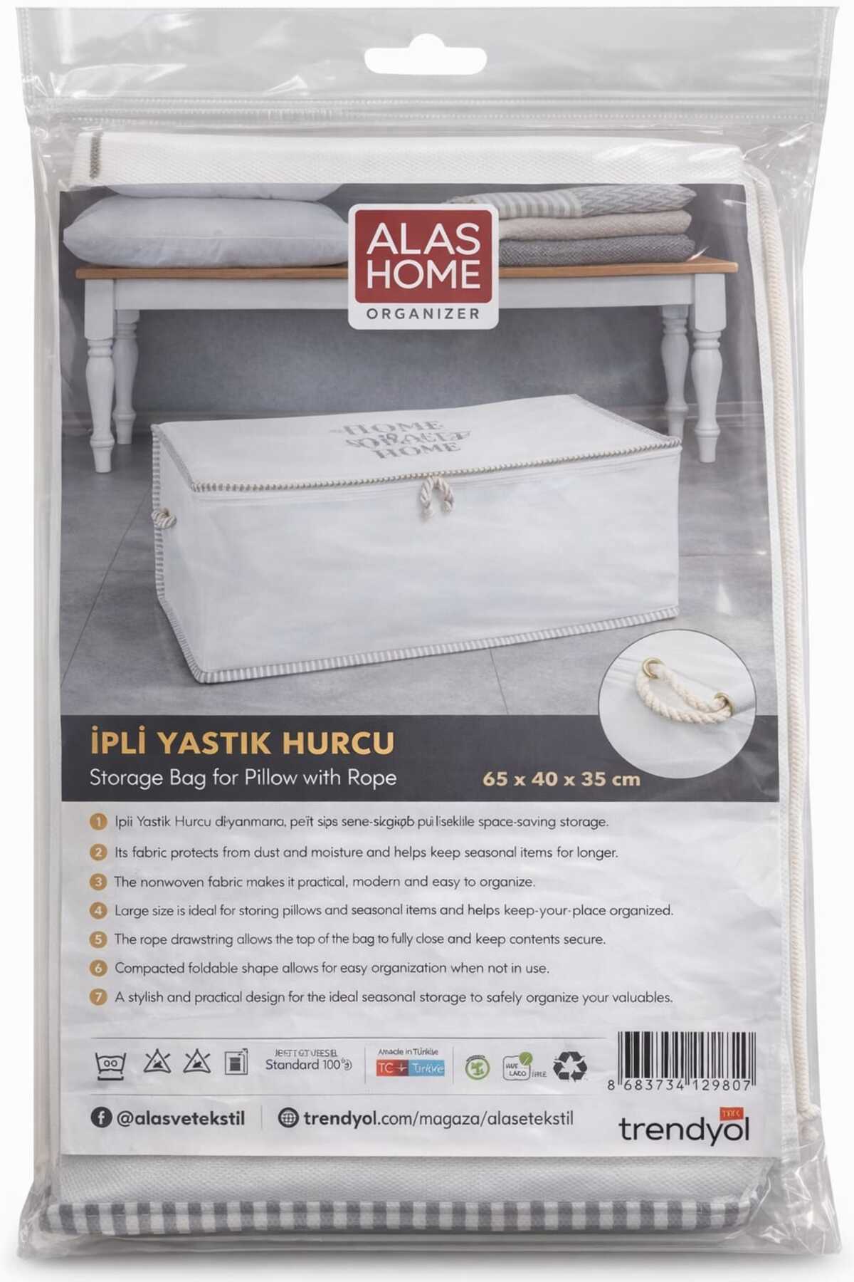 meteshopping Baza Hurcu, Yorgan Yastık Saklama Hurç, İpli Baskılı