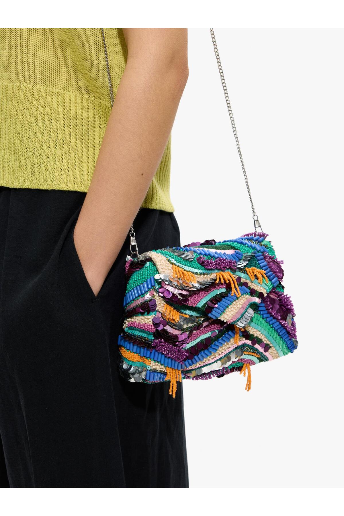 Women's Beaded & Sequined Party Handbag