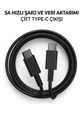 yumax Type-C To Type-C Hızlı Şarj Kablosu 5A 45W Samsung Uyumlu PD Destekli V...