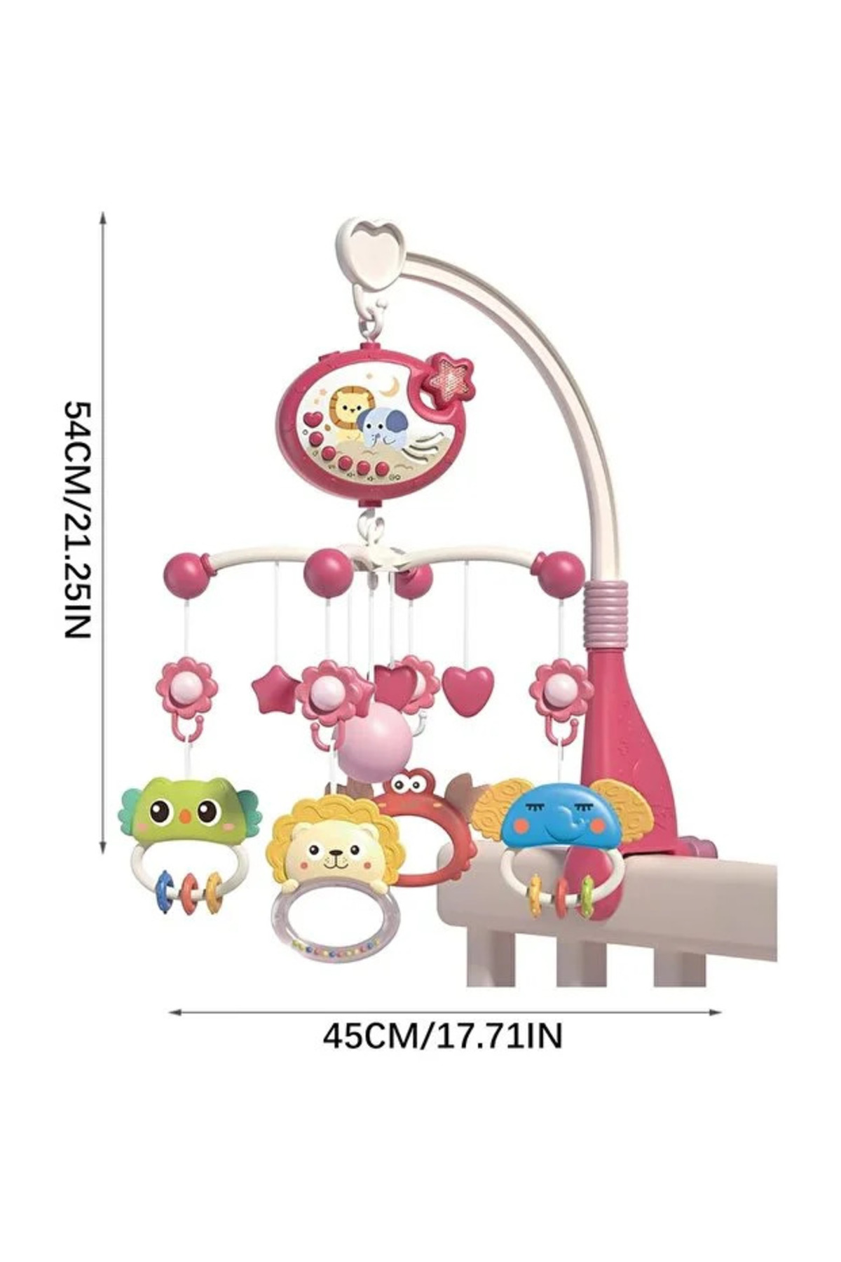 Ucuzuna Bak Işıklı Müzikli Uzaktan Kumandalı Dönence Projektörlü Dönence Oyuncak Beşik Bebek 360° Dönebilir fotoğrafı 6 (önizleme)