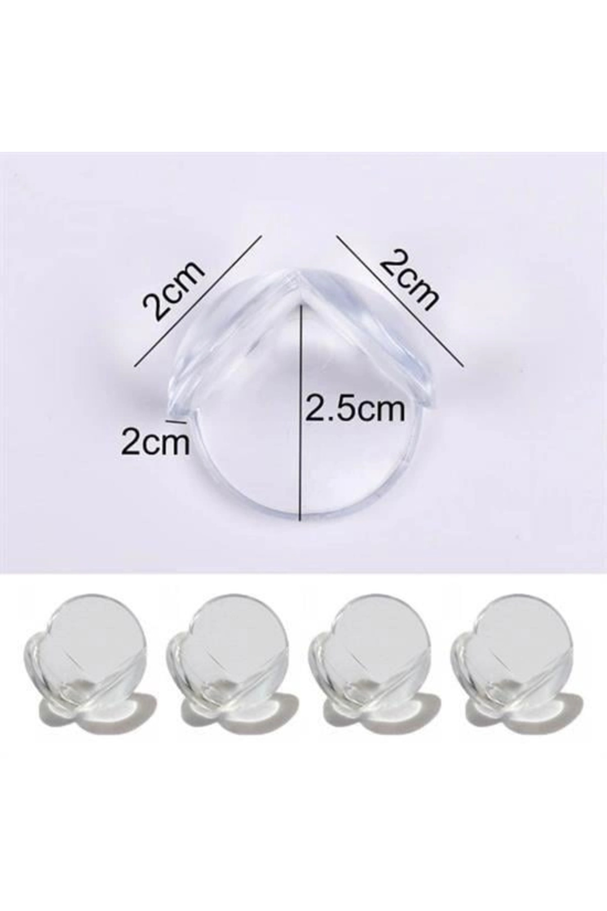 shopwave KRM Bebek Çocuk Yumuşak ve Esnek Dairesel Şeffaf Yapışkanlı Güvenlik Köşe Koruyucu (8 Adet) KRM fotoğrafı 5 (önizleme)