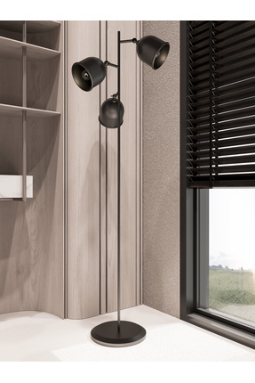 avizade FLEXART Siyah Metal Ayarlanabilir 3 Başlıklı Lambader | Modern Metal ...