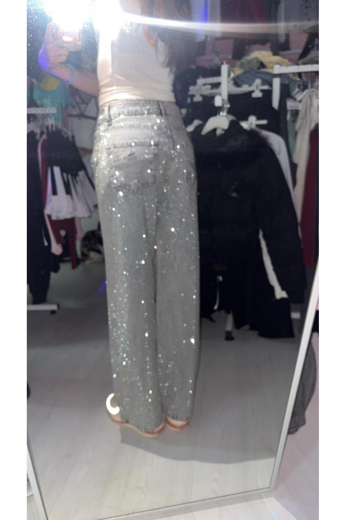 İsra Ayyıldız Moonstar Collection  Viral One Diamond Full Taşlı Yüksek Bel Jean