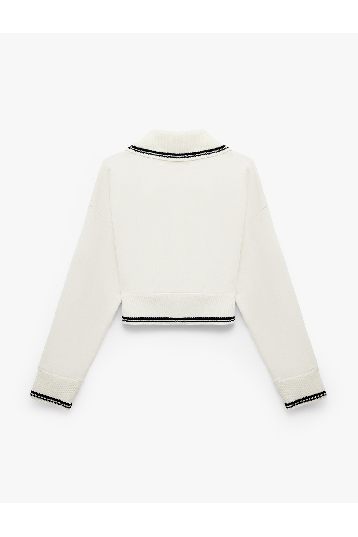 Koton Şardonlu Dik Yaka Biyeli Uzun Kollu Fermuarlı Sweatshirt görsel 4