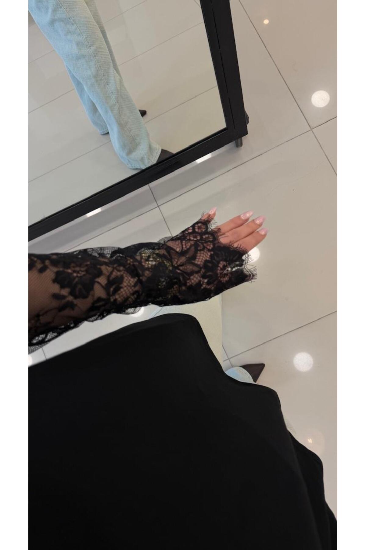 STA  Siyah kolları dantel premium bluz - Görsel 3