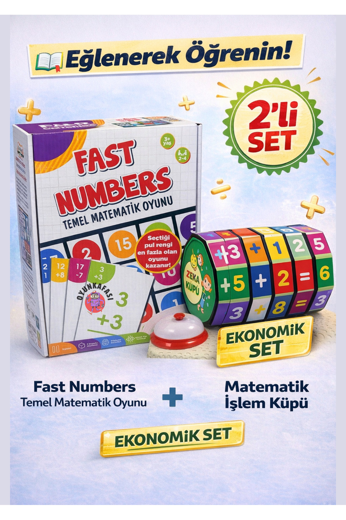 OYUNKAFASI 2’li Matematik Oyun Seti – Fast Numbers + Matematik Küpü Eğitici Zeka Geliştirici Çocuk Oyunu fotoğrafı 2 (önizleme)