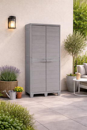 stratecht Woody's XL 4 Raflı Plastik Dolap Çok Amaçlı Banyo Balkon Dolabı Ant...