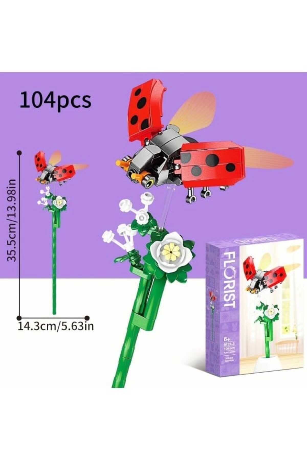 Oyunsal 9127-3 Yasemin Çiçeği ve Uğur Böceği 104 Parça Yapı Blok Seti - Eğitici ve Dekoratif Yapım Oyuncağı fotoğrafı 3 (önizleme)