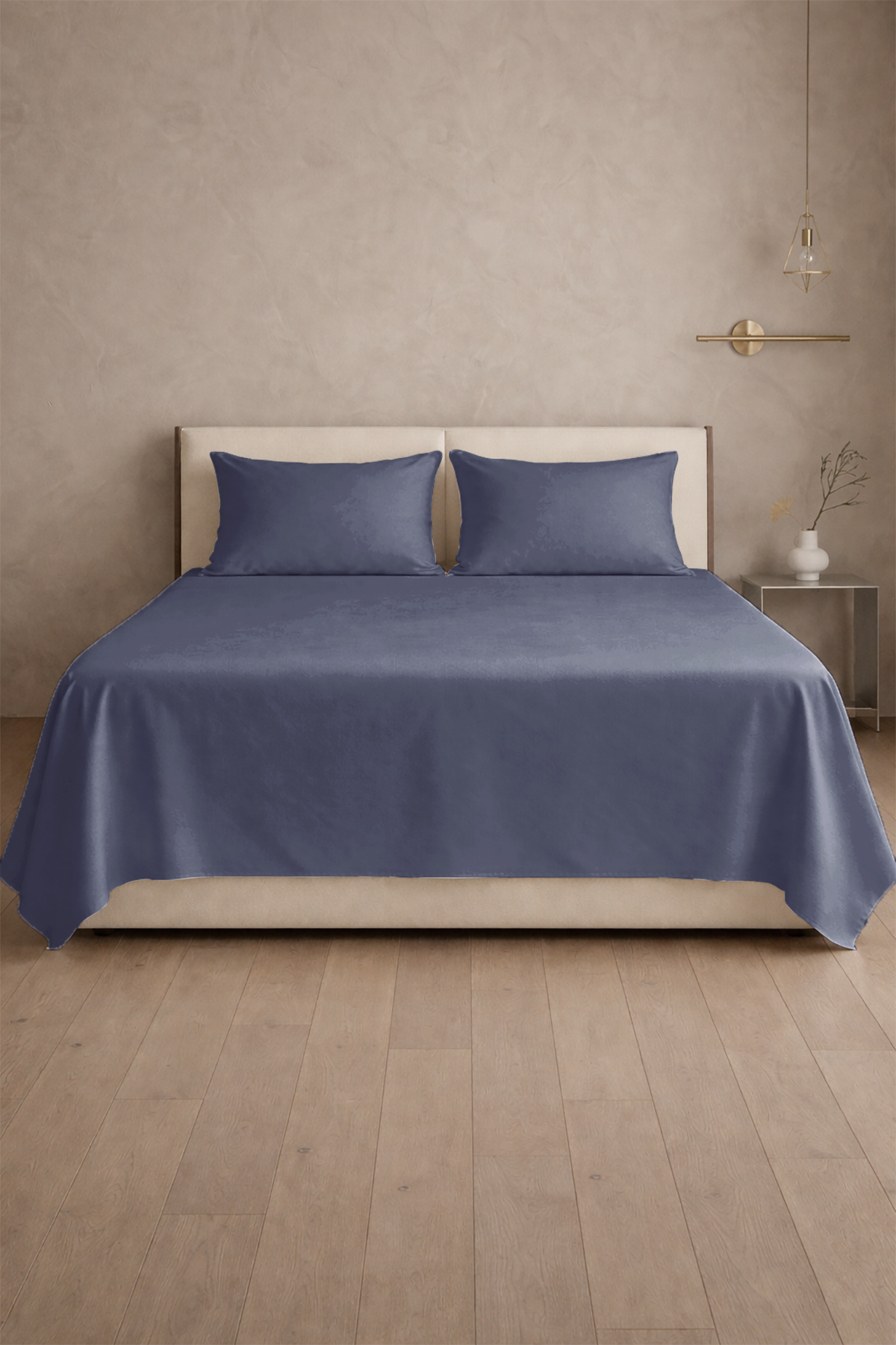 100% Cotton Satin 200 TC (80 Strands) Flat Sheet Set Eclipse