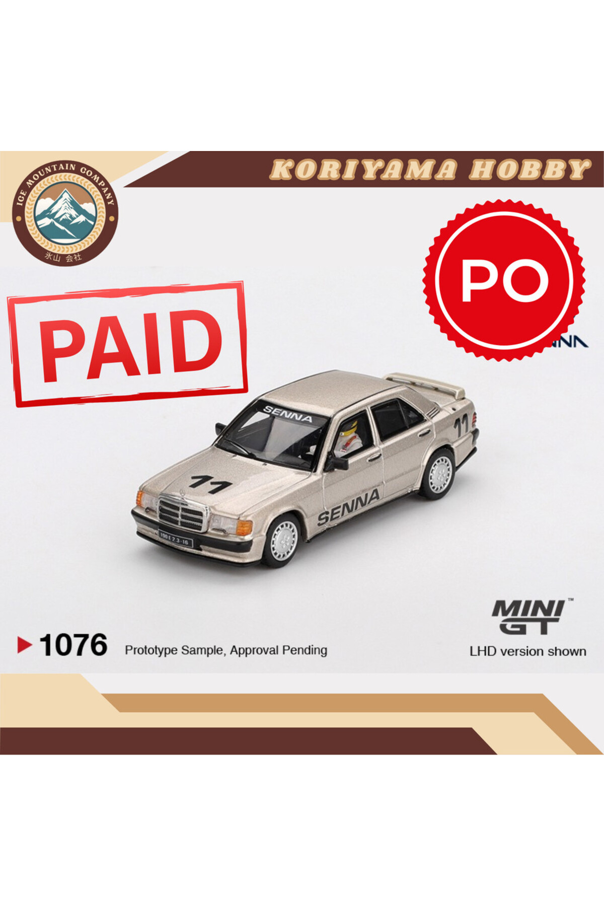 HOT WHEELS Mini GT 1/64 Mercedes-Benz 190 E #11 Ayrton Senna 1984