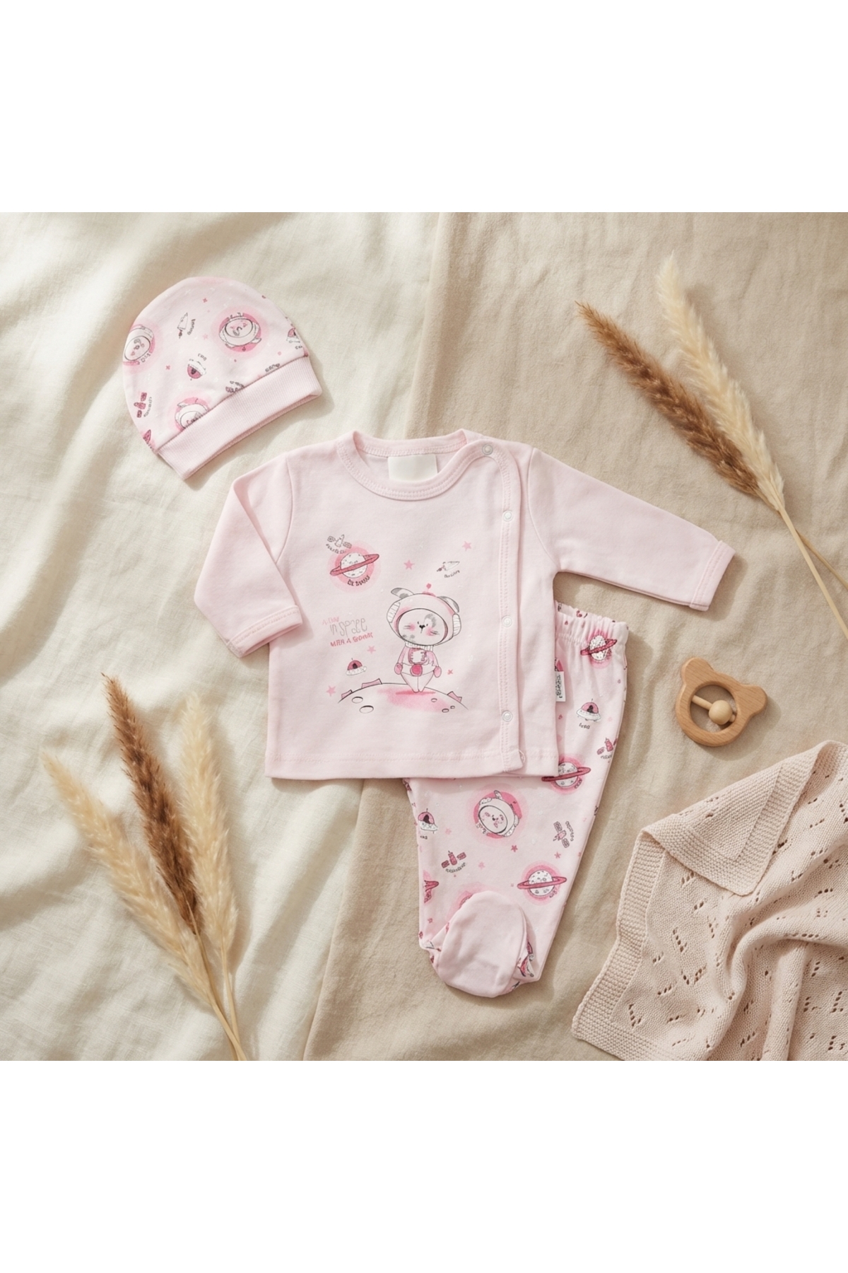 artemoris Unisex 0/3 Ay Kendinden Eldivenli Pijama Takımı fotoğrafı 2 (önizleme)