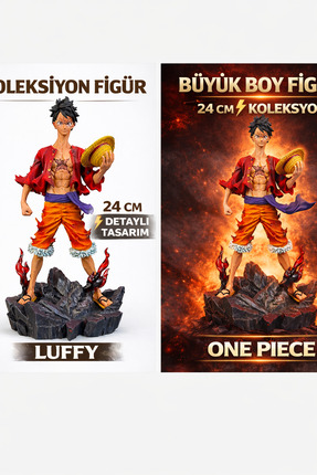 KOLAYEV Anime One Piece Luffy Figürü 24 Cm Koleksiyonluk Biblo Detaylı Tasarı...
