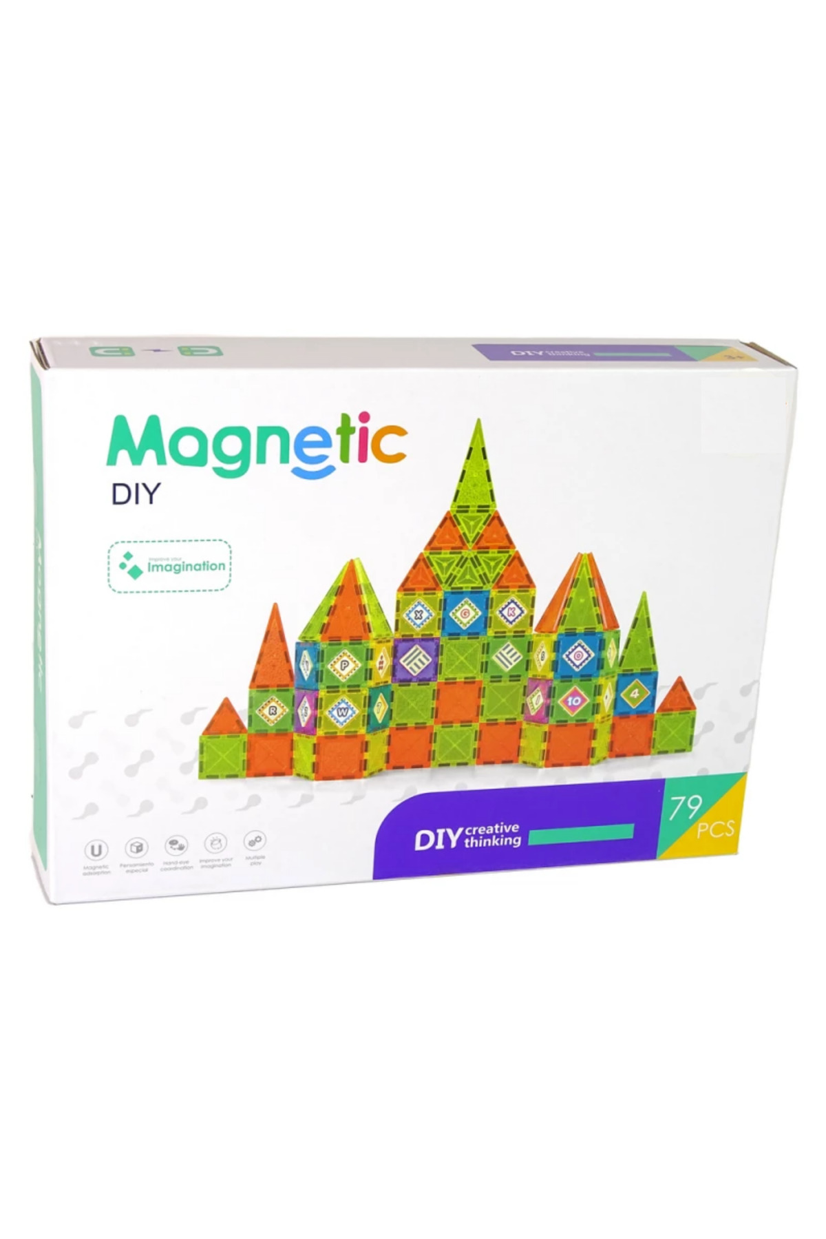 LRS STORE Manyetik Yapı Blokları–Çocuklar İçin Renkli 3 Boyutlu 79 Parça Mıknatıslı Karo Seti fotoğrafı 3 (önizleme)
