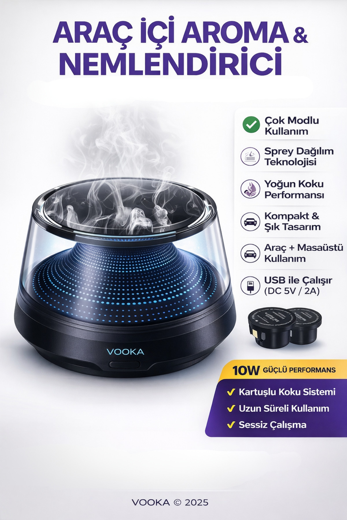 In-Car Aromatherapy Humidifier 10W USB Scent Diffuser Auto Air Humidifier