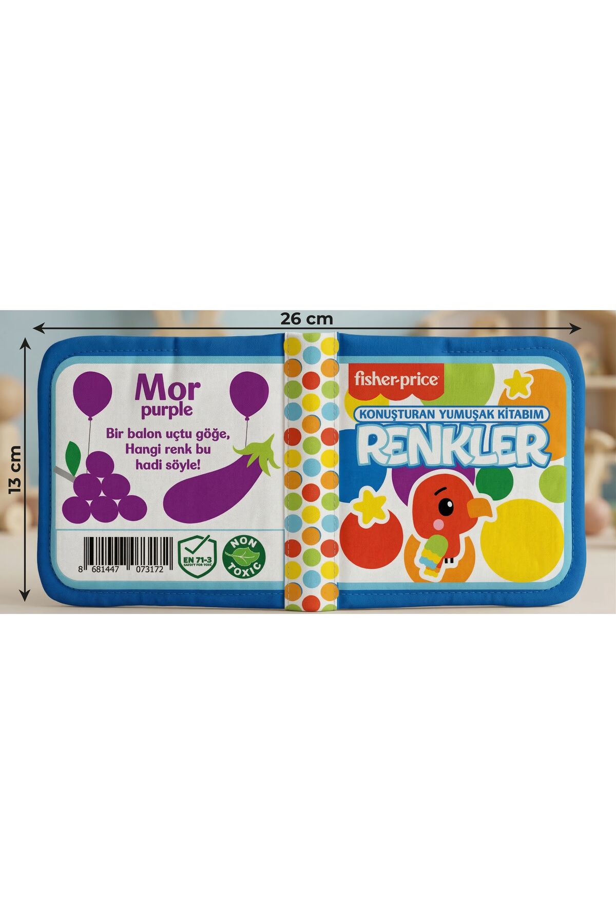 Fisher Price Konuşturan Bebek Kitabı Hışırtılı Sesli, Duyusal, Zeka Gelişim 0-3 Yaş Kitap Eğitim Seti (Renkler) fotoğrafı 4 (önizleme)
