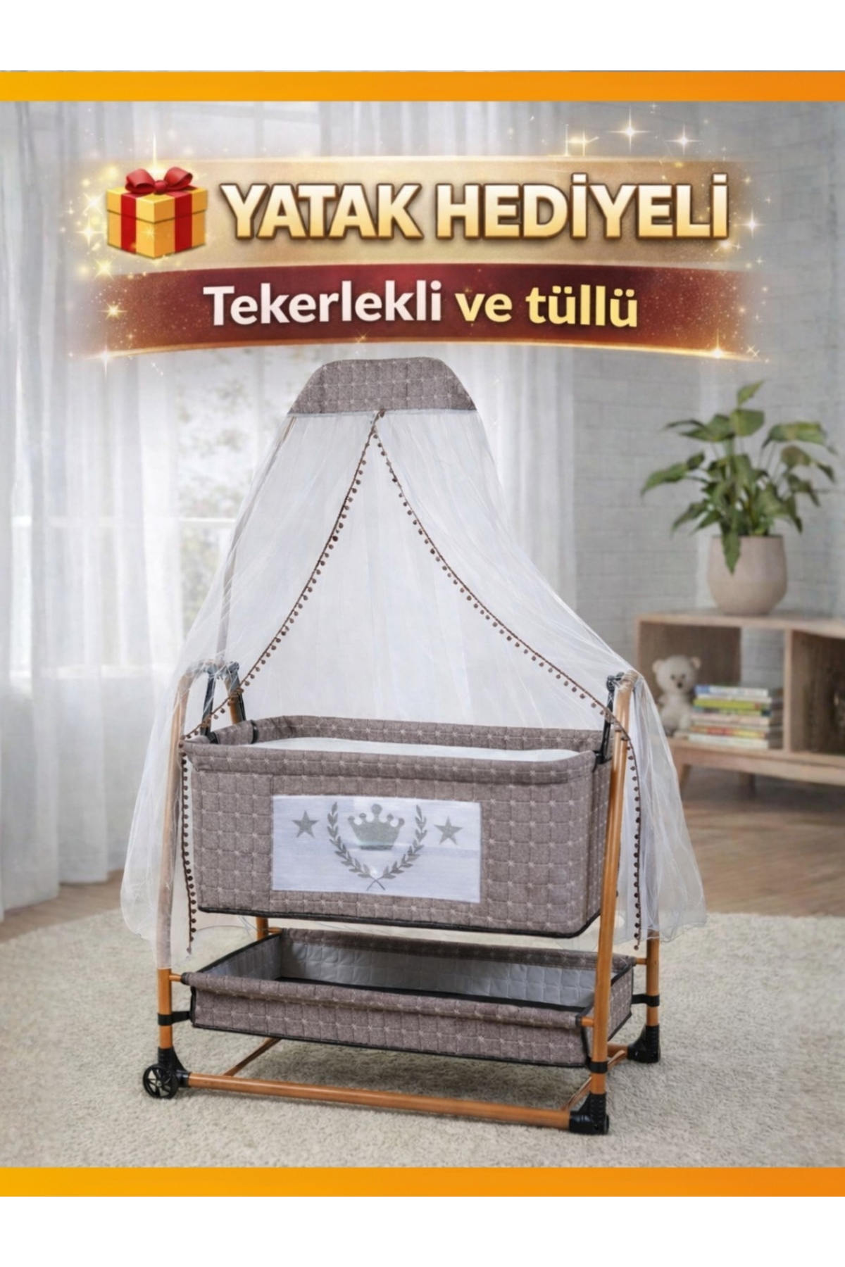 modabebekler Yeni Doğan Bebek Seti 6 Parça Puset Ana Kucağı Beşik Çantalı Avantajlı Set fotoğrafı 2 (önizleme)