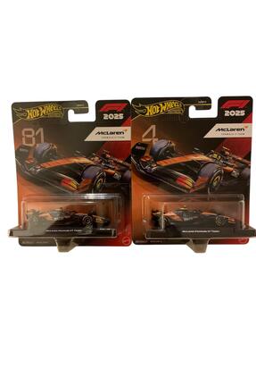 HOT WHEELS Premium F1 McLaren 2025 İkili Set McLaren 81 + McLaren 4 1:64 Kole...