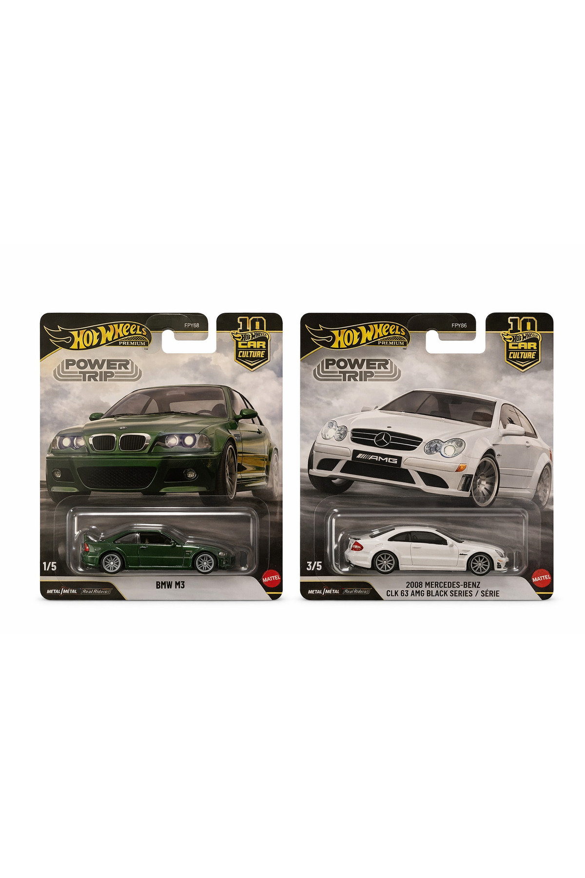 HOT WHEELS Power Trip 2026 Alman İkili Set BMW M3 + Mercedes CLK