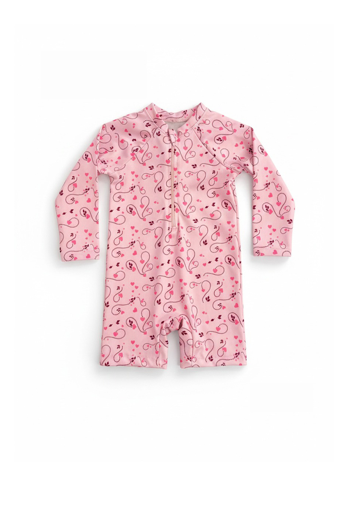 Minipodyum Kız Bebek Yüzücü Mayosu Uzun Kollu Desenli fotoğrafı 2 (önizleme)