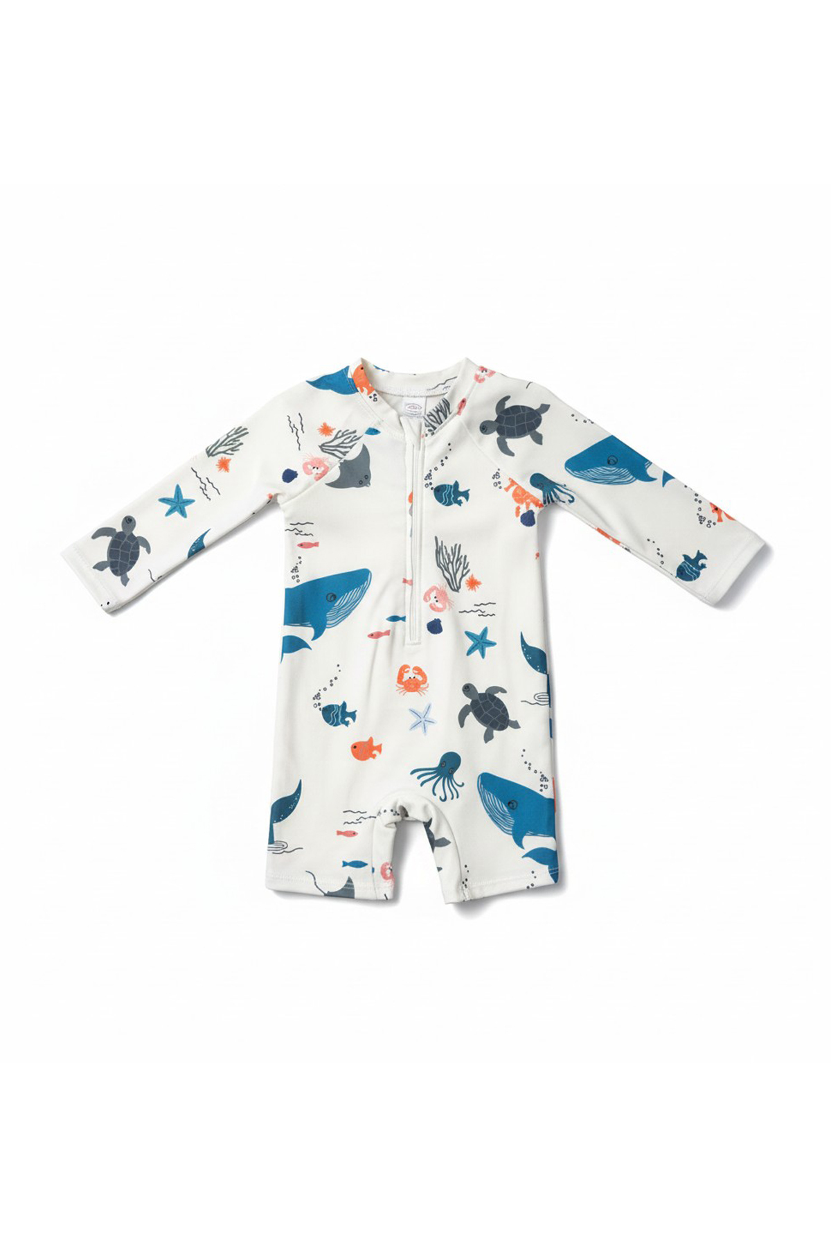 Minipodyum Erkek Bebek Yüzücü Mayosu Uzun Kollu Deniz Temalı fotoğrafı 2 (önizleme)