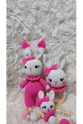 Deniz Hobi El örgüsü organik oyuncak miniş tavşan set
