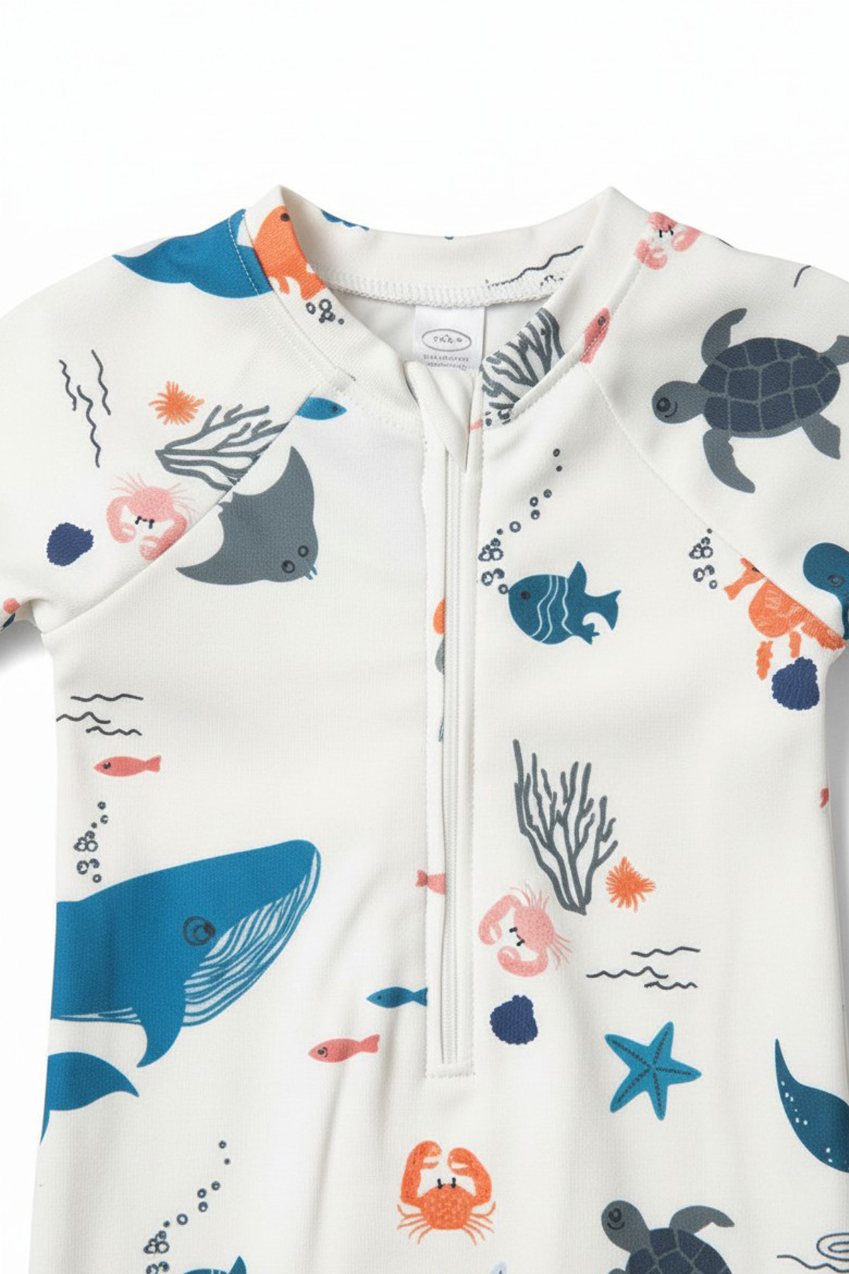 Minipodyum Erkek Bebek Yüzücü Mayosu Uzun Kollu Deniz Temalı fotoğrafı 3 (önizleme)