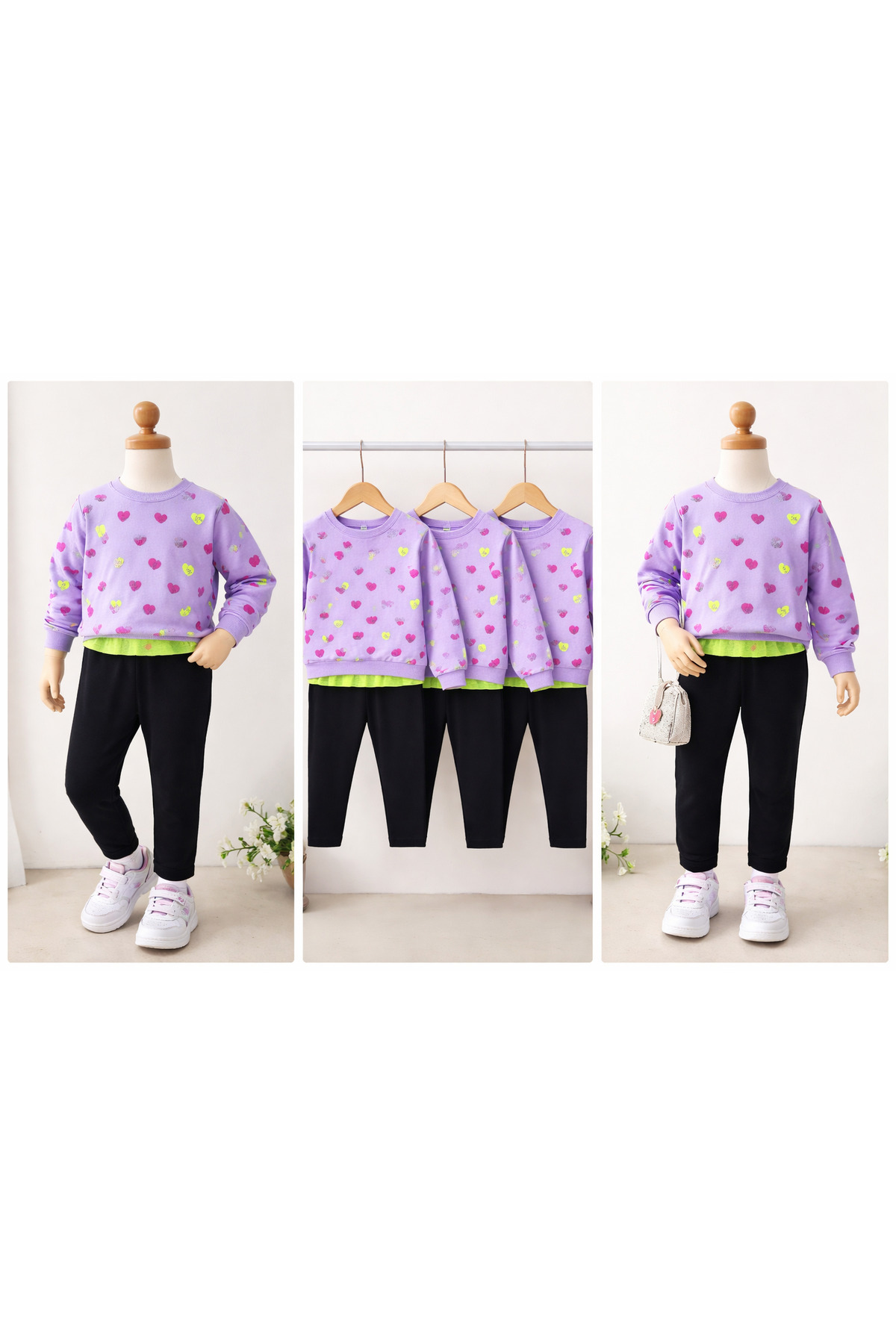 vinezza Kız Çocuk Sweatshirt Eteği Tüllü İkili Takım fotoğrafı 2 (önizleme)