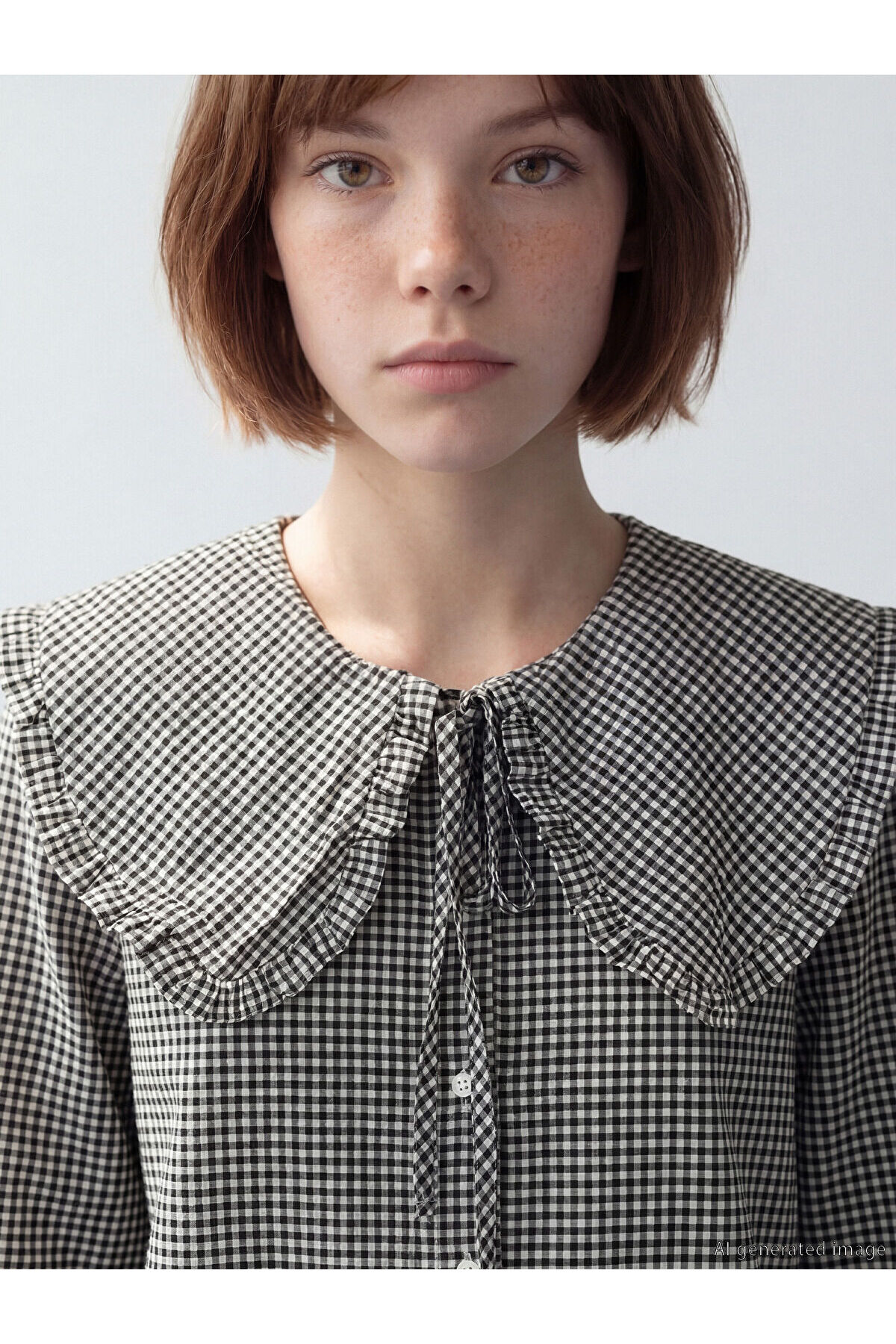 LC Waikiki Freezen Store'dan I Bebe Roba Yaka Kareli İşlemeli Kadın Gömlek fotoğrafı 7 (önizleme)