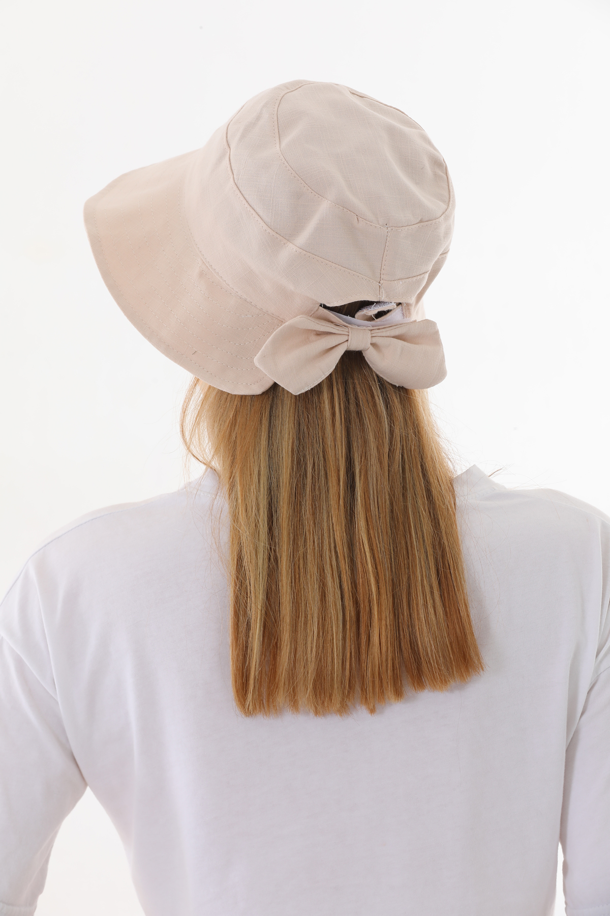 Ritagarcia Kadın Fiyonk Detaylı Kova Şapka - Arkası Ayarlanabilir Cırt Cırtlı Bucket Hat görsel 5