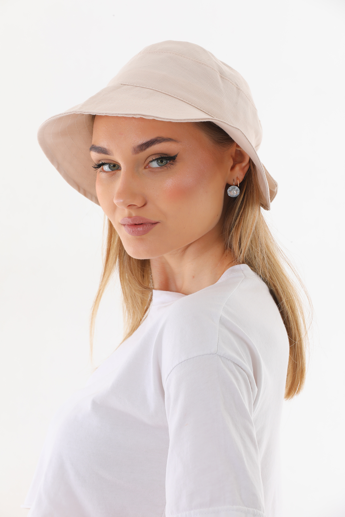 Ritagarcia Kadın Fiyonk Detaylı Kova Şapka - Arkası Ayarlanabilir Cırt Cırtlı Bucket Hat görsel 7